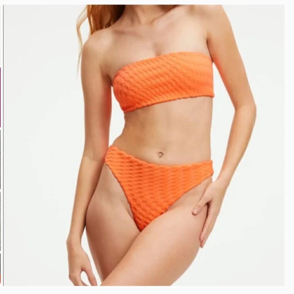 Good American Always Fits Better Bandeau High Rise Bikini Bottom Set Size 5 2XL